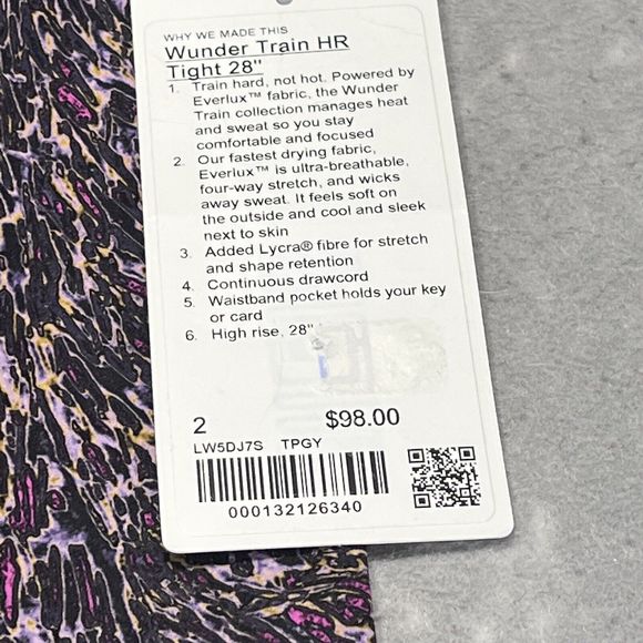Lululemon Legging 2 Womens Topography Multi Wunder Train High-Rise 28” Legging - Picture 10 of 11